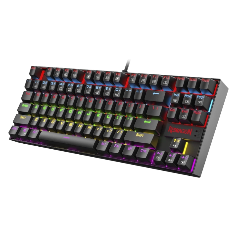 Teclado Redragon Kumara Rainbow 80% (K552-kr-sp) Gaming, Negro, Mecanico, Switch Rojo, Led-rgb 2 Teclado Redragon Kumara Rainbow 80% (K552-kr-sp) Gaming, Negro, Mecanico, Switch Rojo, Led-rgb - Imagen 2