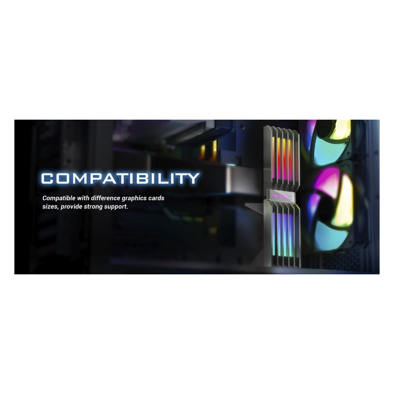 Soporte Para Tarjeta Grafica Antec Argb (0-761345-77705-6) Altura Ajustable, 3 Pin 5V Rgb, Rango De Altura 46-165 Mm, Led-Argb 3 Soporte Para Tarjeta Grafica Antec Argb (0-761345-77705-6) Altura Ajustable, 3 Pin 5V Rgb, Rango De Altura 46-165 Mm, Led-Argb - Imagen 3