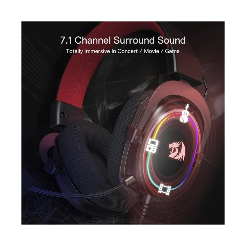 Auricular Redragon Zeus-x (H510-rgb) Gaming, Negro, 7.1, Conexion Usb, Led-rgb 3 Auricular Redragon Zeus-x (H510-rgb) Gaming, Negro, 7.1, Conexion Usb, Led-rgb - Imagen 3