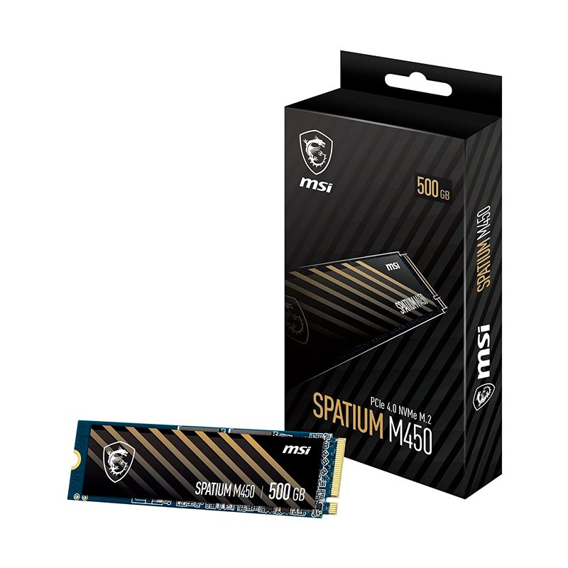Ssd Solido M.2 Msi Spatium M450 500gb (Sm450n500) 80mm, Nvme Pcie, 3600mb/s, 2300mb/s, Gen4 X 4 4 Ssd Solido M.2 Msi Spatium M450 500gb (Sm450n500) 80mm, Nvme Pcie, 3600mb/s, 2300mb/s, Gen4 X 4 - Imagen 4