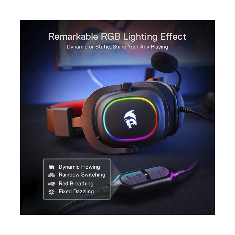 Auricular Redragon Zeus-x (H510-rgb) Gaming, Negro, 7.1, Conexion Usb, Led-rgb 4 Auricular Redragon Zeus-x (H510-rgb) Gaming, Negro, 7.1, Conexion Usb, Led-rgb - Imagen 4