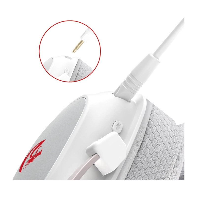 Auricular Inalambrico Redragon Zeus Pro (H510W-Pro) Gaming, Blanco, 7.1, Usb Wireless + Cable Usb, Led-Rgb 4 Auricular Inalambrico Redragon Zeus Pro (H510W-Pro) Gaming, Blanco, 7.1, Usb Wireless + Cable Usb, Led-Rgb - Imagen 4