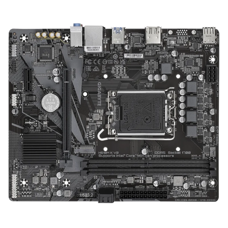 Placa Gigabyte (H610M K V2) Lga 1700, Micro-Atx, Ddr5 4 Placa Gigabyte (H610M K V2) Lga 1700, Micro-Atx, Ddr5 - Imagen 4