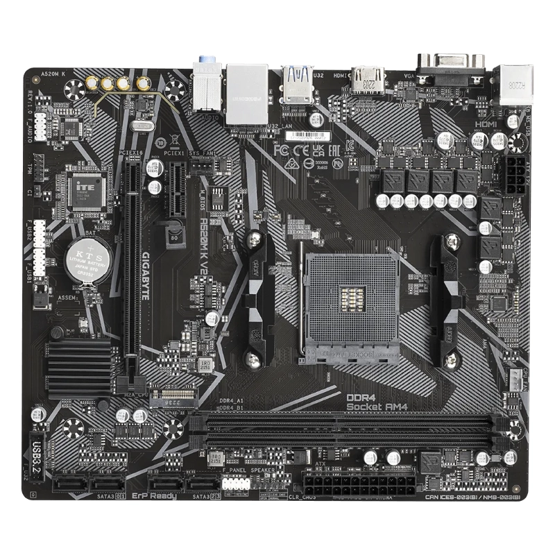 Placa Gigabyte (A520m K V2) Am4, Micro-atx, Ddr4 4 Placa Gigabyte (A520m K V2) Am4, Micro-atx, Ddr4 - Imagen 4