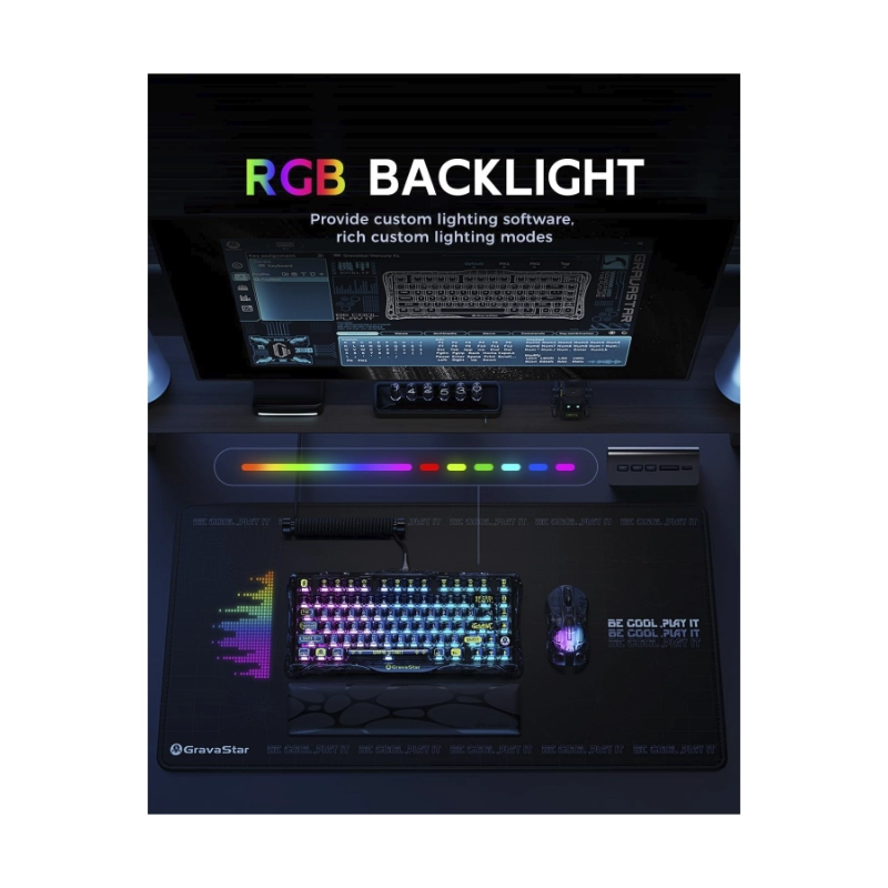 Teclado Inalambrico Gravastar Mercury K1 Lite 75% (Gs K1 Lite-Xtal-Blk) Negro, Mecanico, Bluetooth, Switch Lineales Prelubricados, Rgb Transparente 5 Teclado Inalambrico Gravastar Mercury K1 Lite 75% (Gs K1 Lite-Xtal-Blk) Negro, Mecanico, Bluetooth, Switch Lineales Prelubricados, Rgb Transparente - Imagen 5