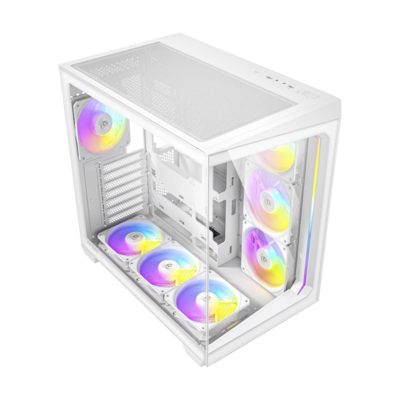 Case Antec C5 Constellation White (0-761345-10034-2) Sin Fuente, Blanco, Atx, X7 Fan, 2 Panel Vidrio, Led-argb 5 Case Antec C5 Constellation White (0-761345-10034-2) Sin Fuente, Blanco, Atx, X7 Fan, 2 Panel Vidrio, Led-argb - Imagen 5