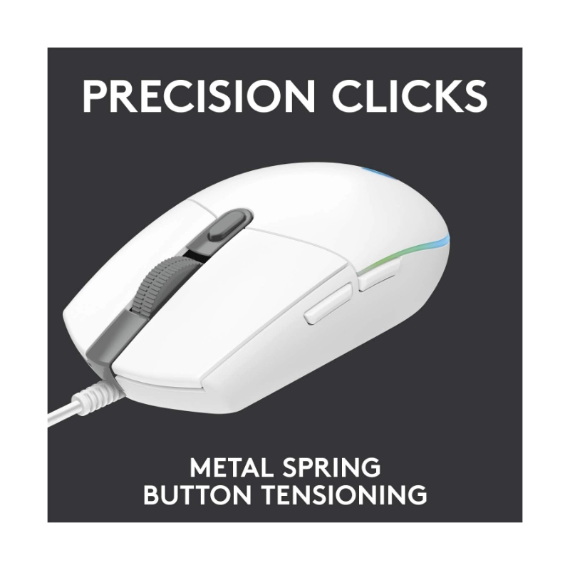 Mouse Logitech G203 Lightsync (910-005794) Gaming, Blanco, 8000 Dpi, Led-Rgb 5 Mouse Logitech G203 Lightsync (910-005794) Gaming, Blanco, 8000 Dpi, Led-Rgb - Imagen 5
