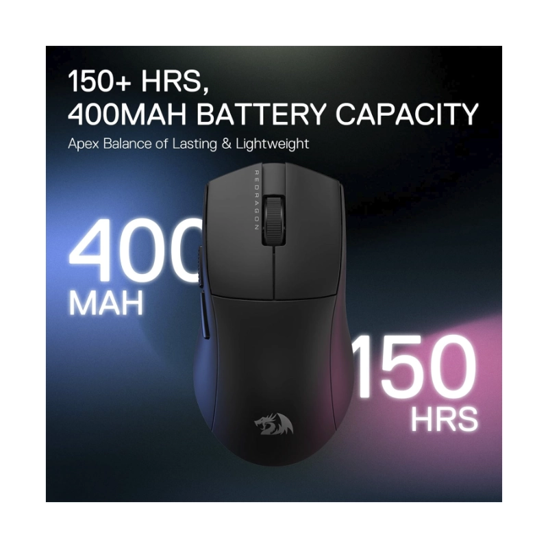 Mouse Inalambrico Redragon K1ng Pro (M916-pro-1k) Gaming, Negro, Bluetooth, 26000 Dpi, 49g 5 Mouse Inalambrico Redragon K1ng Pro (M916-pro-1k) Gaming, Negro, Bluetooth, 26000 Dpi, 49g - Imagen 5