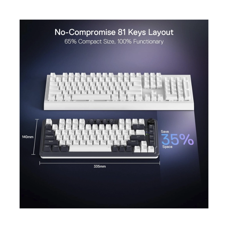 Teclado Inalambrico Redragon Ucal Pro 80% (K673wb-rgb-pro) Gaming, Negro Con Blanco, Mecanico, Switch Rojo, Bluetooth, Led-rgb 5 Teclado Inalambrico Redragon Ucal Pro 80% (K673wb-rgb-pro) Gaming, Negro Con Blanco, Mecanico, Switch Rojo, Bluetooth, Led-rgb - Imagen 5