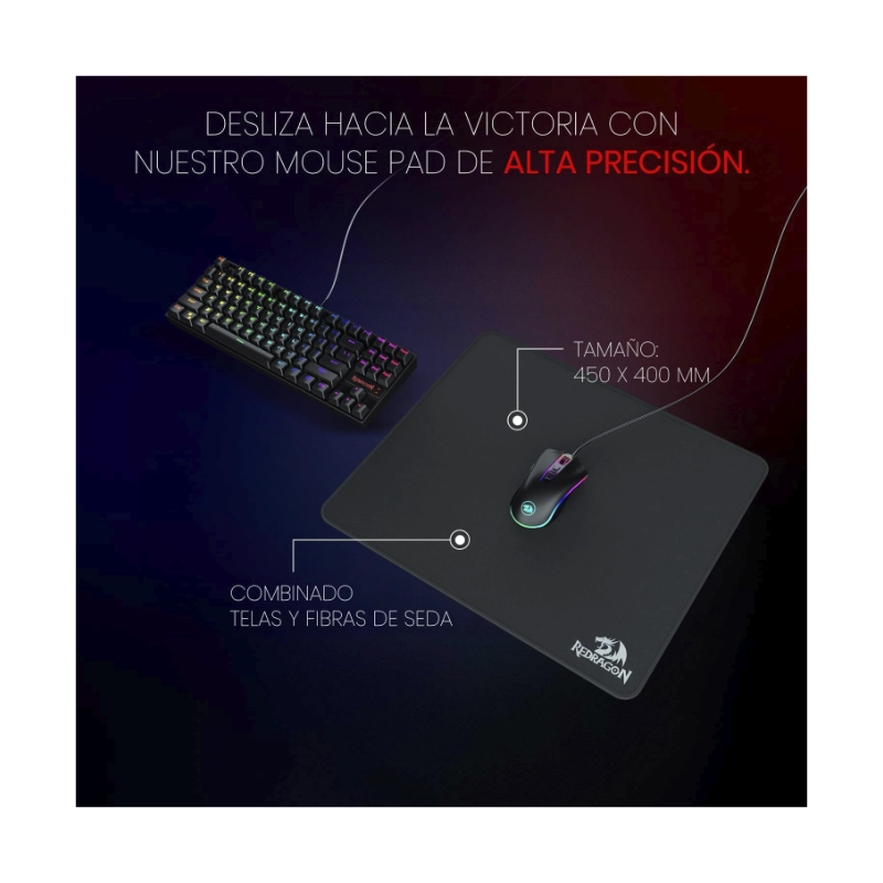 Pad Mouse Redragon Flick L (P031) Antideslizante, 450mm X 400mm 6 Pad Mouse Redragon Flick L (P031) Antideslizante, 450mm X 400mm - Imagen 6