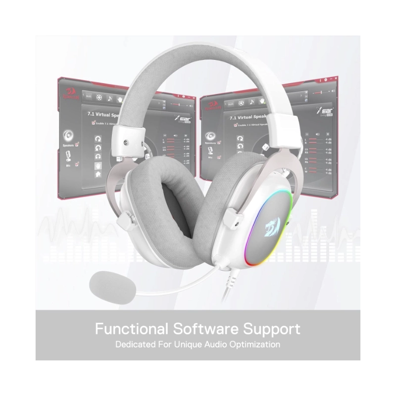 Auricular Redragon Zeus X (H510w-rgb) Gaming, Blanco, 7.1, Conexion Usb, Led-rgb 7 Auricular Redragon Zeus X (H510w-rgb) Gaming, Blanco, 7.1, Conexion Usb, Led-rgb - Imagen 7