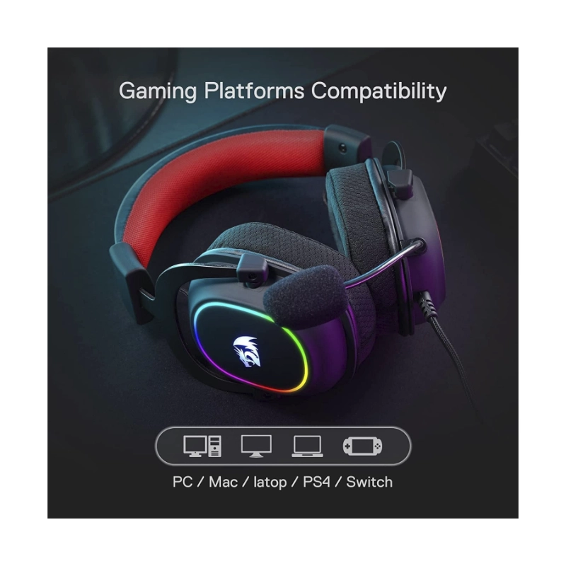 Auricular Redragon Zeus-x (H510-rgb) Gaming, Negro, 7.1, Conexion Usb, Led-rgb 7 Auricular Redragon Zeus-x (H510-rgb) Gaming, Negro, 7.1, Conexion Usb, Led-rgb - Imagen 7
