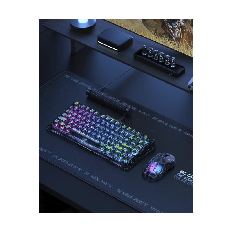 Teclado Inalambrico Gravastar Mercury K1 Lite 75% (Gs K1 Lite-Xtal-Blk) Negro, Mecanico, Bluetooth, Switch Lineales Prelubricados, Rgb Transparente 7 Teclado Inalambrico Gravastar Mercury K1 Lite 75% (Gs K1 Lite-Xtal-Blk) Negro, Mecanico, Bluetooth, Switch Lineales Prelubricados, Rgb Transparente - Imagen 7