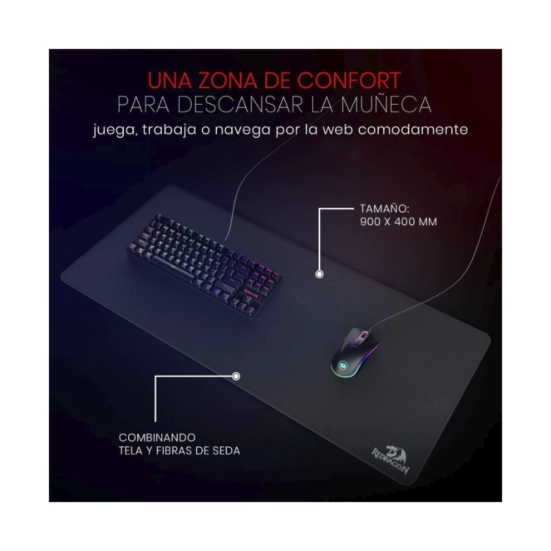 Pad Mouse Redragon Flick Xl (P032) Antideslizante, 900mm X 400mm 7 Pad Mouse Redragon Flick Xl (P032) Antideslizante, 900mm X 400mm - Imagen 7