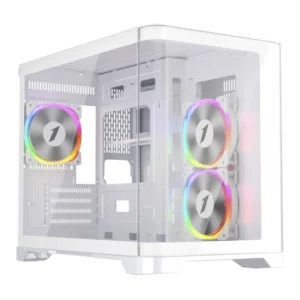 Case 1Stplayer (Uv6 White) Sin Fuente, Blanco, Micro-Atx, 2 Panel Vidrio, X3 Fan, Led-Rgb