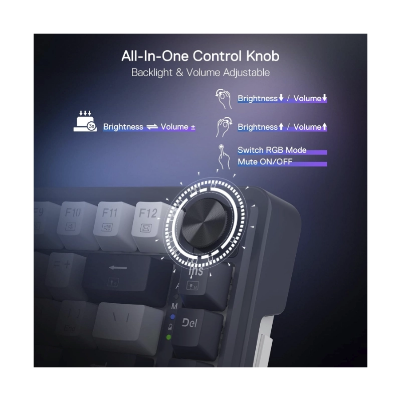 Teclado Inalambrico Redragon Ucal Pro 80% (K673wb-rgb-pro) Gaming, Negro Con Blanco, Mecanico, Switch Rojo, Bluetooth, Led-rgb 8 Teclado Inalambrico Redragon Ucal Pro 80% (K673wb-rgb-pro) Gaming, Negro Con Blanco, Mecanico, Switch Rojo, Bluetooth, Led-rgb - Imagen 8