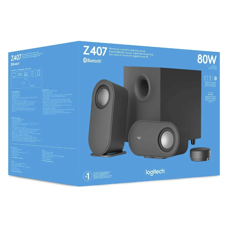 Subwoofer Logitech Z407 (980-001347) 80w, Bluetooth 8 Subwoofer Logitech Z407 (980-001347) 80w, Bluetooth - Imagen 8