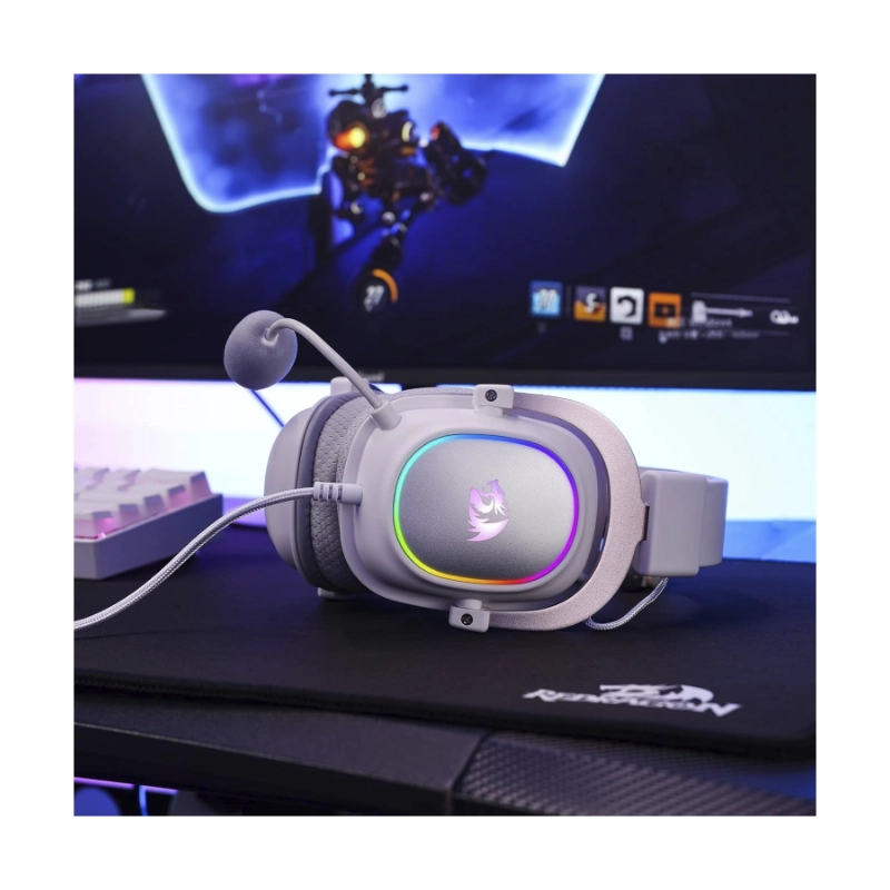Auricular Redragon Zeus X (H510w-rgb) Gaming, Blanco, 7.1, Conexion Usb, Led-rgb 8 Auricular Redragon Zeus X (H510w-rgb) Gaming, Blanco, 7.1, Conexion Usb, Led-rgb - Imagen 8