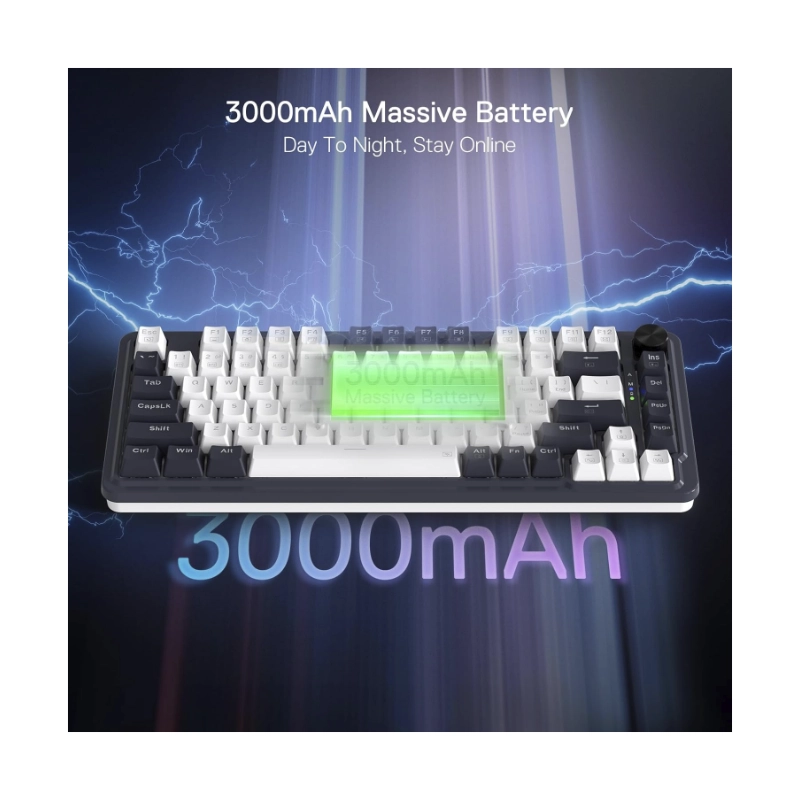 Teclado Inalambrico Redragon Ucal Pro 80% (K673wb-rgb-pro) Gaming, Negro Con Blanco, Mecanico, Switch Rojo, Bluetooth, Led-rgb 9 Teclado Inalambrico Redragon Ucal Pro 80% (K673wb-rgb-pro) Gaming, Negro Con Blanco, Mecanico, Switch Rojo, Bluetooth, Led-rgb - Imagen 9