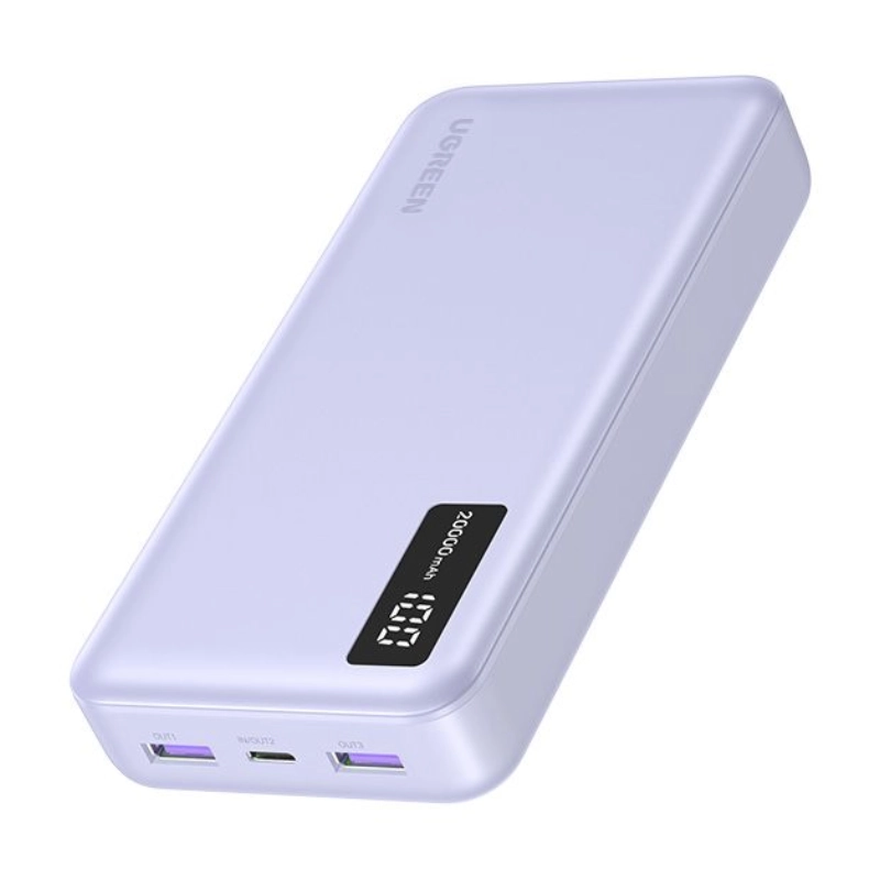 Power Bank Ugreen Pb312 (65590B) Morado, Pantalla Digital, Carga Rapida De 20 W, 20000Mah 1 Power Bank Ugreen Pb312 (65590B) Morado, Pantalla Digital, Carga Rapida De 20 W, 20000Mah