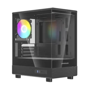 Case Fpmax (Diamond R2M-B) Sin Fuente, Negro, Micro-Atx, 2 Panel Vidrio, X1 Fan, Led-Argb