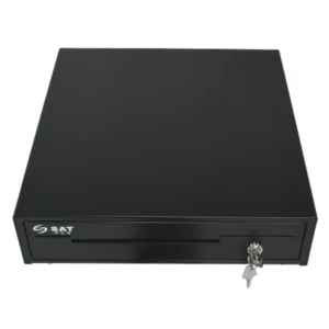 Gaveta De Dinero Sat (Sat Rs130) Negro, Metal, 4 Divisiones Para Billetes Y 8 Para Monedas, 336Mm X 368Mm, Rj-11