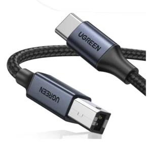 Cable De Impresora Usb-C A Usb-B Ugreen Us370 (45106) Trenzado, Carcasa De Aluminio, 2 Metros