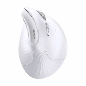 Mouse Inalambrico Ugreen Vertical Mu008 (45759) Blanco, Ergonomico, Bluetooth, 5 Botones, 4000 Dpi
