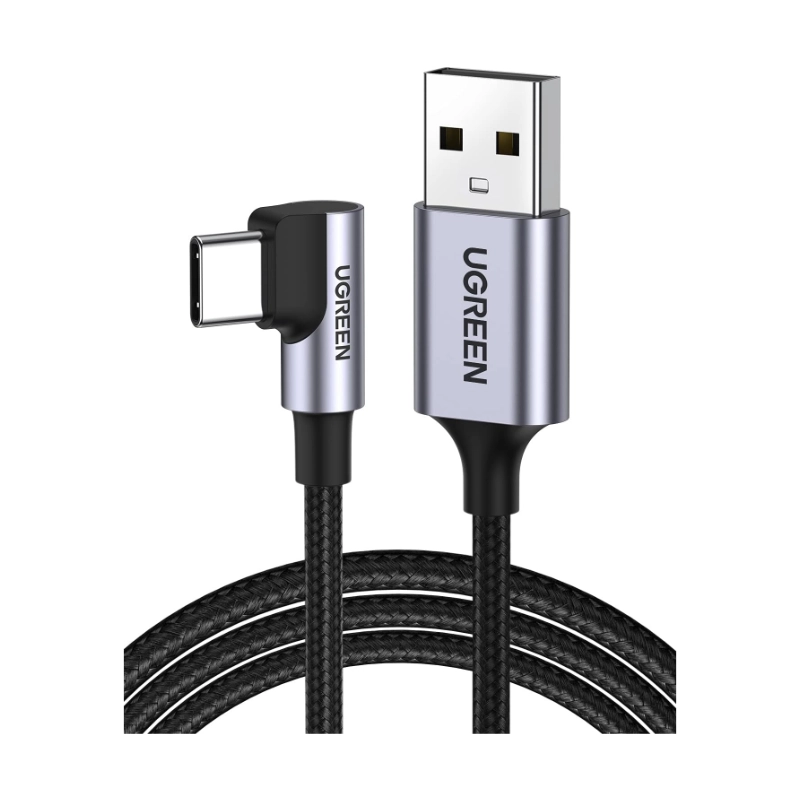 Cable De Carga & Datos Usb A Usb-C Ugreen Us284 (50941) Trenzado, Angulo 90 Grados Tipo C, 1 Metro 1 Cable De Carga & Datos Usb A Usb-C Ugreen Us284 (50941) Trenzado, Angulo 90 Grados Tipo C, 1 Metro