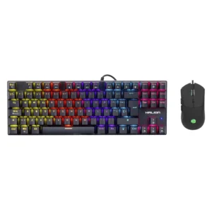 Combo Halion Mecano (K203C) Gaming, Teclado+Mouse, Mecanico, Switch Rojo, Led Rainbow
