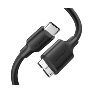 Cable Usb-C A Micro B Ugreen (20103) 1 Metro, Negro, Para Disco Duro Externo, Camara