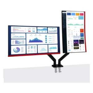 Brazo Soporte Para 2 Monitores Teros (Te-7114) Rack, 22 A 32, De 3Kg Hasta12Kg, Montaje Dentro De 100*100Mm, Acero Laminado + Aluminio Plastico