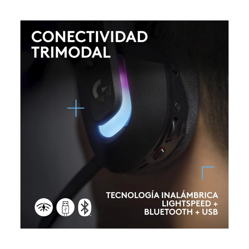 Auricular Inalambrico Logitech G522 Lightspeed (981-001543) Negro, Microfono De Ancho De Banda Completo Y Audio Sincronizado Avanzado, Bluetooth, Rgb 5 Auricular Inalambrico Logitech G522 Lightspeed (981-001543) Negro, Microfono De Ancho De Banda Completo Y Audio Sincronizado Avanzado, Bluetooth, Rgb - Imagen 5