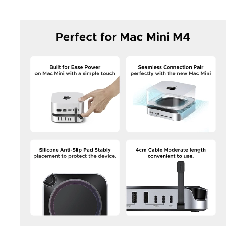Base De Expansion Usb-C A 11 En 1 Para Mac Mini M4/M4 Pro Ugreen Cm841 (65487) X2 Usb-C, X5 Usb-A, X1 Sd Card Slot, X1 Tf Card Slot, X1 M.2 Slot 5 Base De Expansion Usb-C A 11 En 1 Para Mac Mini M4/M4 Pro Ugreen Cm841 (65487) X2 Usb-C, X5 Usb-A, X1 Sd Card Slot, X1 Tf Card Slot, X1 M.2 Slot - Imagen 5
