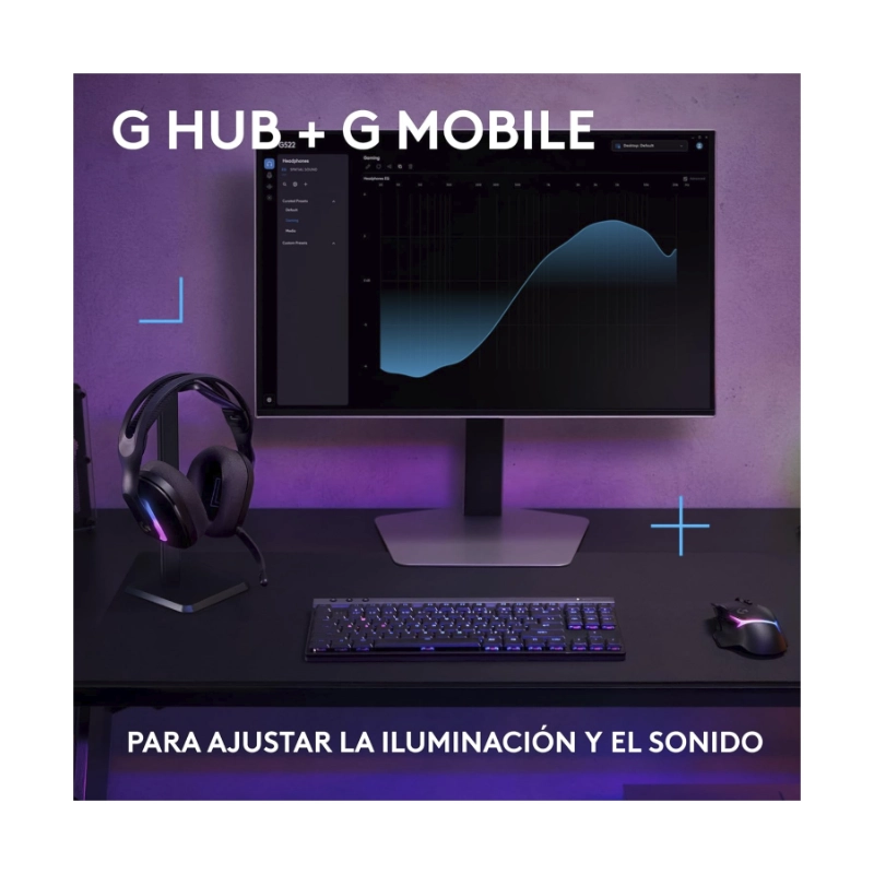 Auricular Inalambrico Logitech G522 Lightspeed (981-001543) Negro, Microfono De Ancho De Banda Completo Y Audio Sincronizado Avanzado, Bluetooth, Rgb 8 Auricular Inalambrico Logitech G522 Lightspeed (981-001543) Negro, Microfono De Ancho De Banda Completo Y Audio Sincronizado Avanzado, Bluetooth, Rgb - Imagen 8