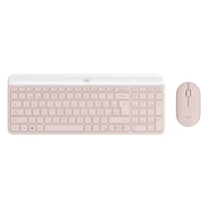 Combo Inalambrico Logitech Slim Combo Mk470 (920-011312) Rosado, Diseño Compacto Moderno, Ultra Silencioso, Teclado+Mouse