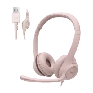 Auricular Logitech H390 (981-001280) Rosado, Microfono Con Cancelacion De Ruido, Conexion Usb