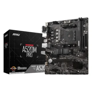 Placa Msi (A520M Pro) Am4, Micro-Atx, Usb 3.2 Gen 1, Ddr4