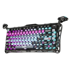 Teclado Gravastar Mercury V75 Pro He 75% (Gs V75 Pro_rm_egry) Estilo Cyberpunk, Mecanico, Switch Hall Effect, Sondeo De 8000 Hz, Marco De Semialuminio