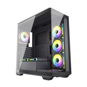 Case Esgaming (Gilgamesh) Sin Fuente, Negro, Atx, X6 Fan, 2 Panel Vidrio, Led-Argb