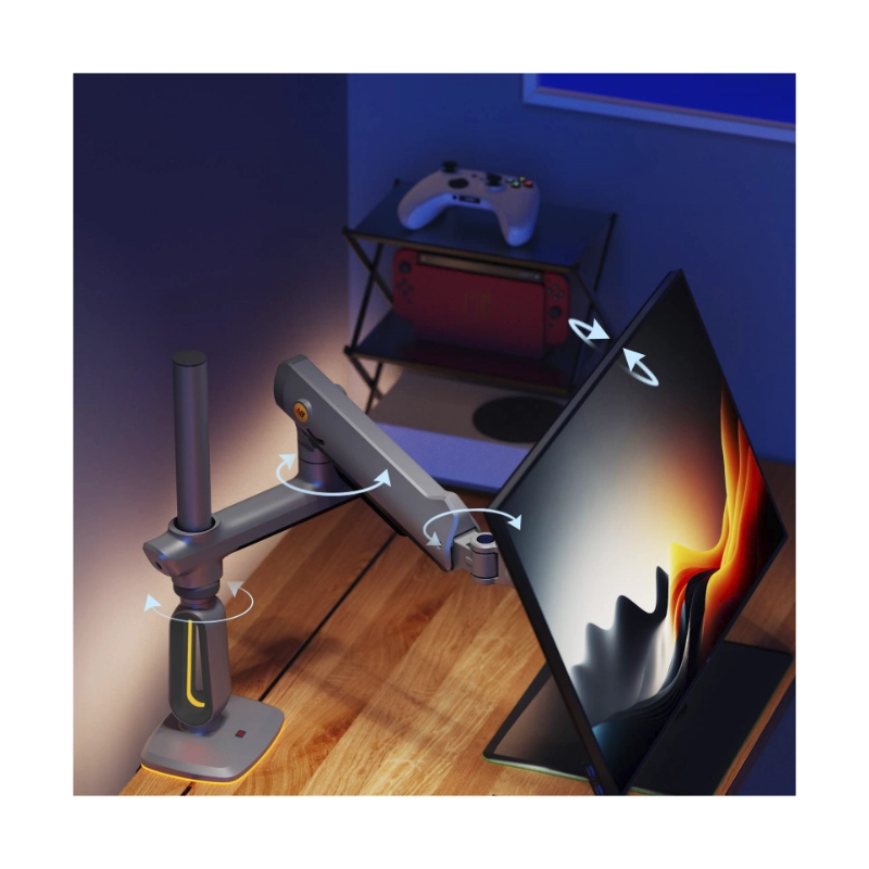 Brazo Soporte Para Monitor North Bayou V8 (1118751094) Gaming, Lake Blue, Rack Base, Para 32 A 60, De 2Kg Hasta 20Kg, Altura Ajustable, Luz Rgb 11 Brazo Soporte Para Monitor North Bayou V8 (1118751094) Gaming, Lake Blue, Rack Base, Para 32 A 60, De 2Kg Hasta 20Kg, Altura Ajustable, Luz Rgb - Imagen 11