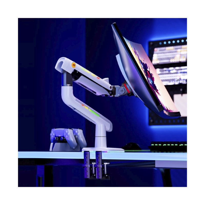 Brazo Soporte Para Monitor North Bayou F5-Xe (1113421107) Blanco, Rack Base, Para 32 A 60, De 2Kg Hasta 20Kg, Altura Ajustable, Luz Rgb 2 Brazo Soporte Para Monitor North Bayou F5-Xe (1113421107) Blanco, Rack Base, Para 32 A 60, De 2Kg Hasta 20Kg, Altura Ajustable, Luz Rgb - Imagen 2