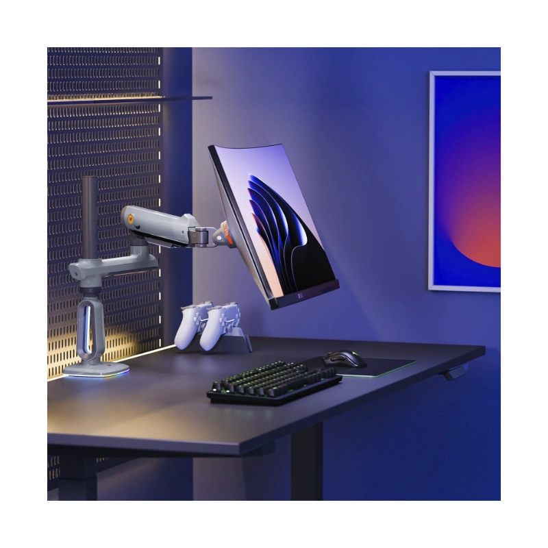 Brazo Soporte Para Monitor North Bayou V8 (1118751094) Gaming, Lake Blue, Rack Base, Para 32 A 60, De 2Kg Hasta 20Kg, Altura Ajustable, Luz Rgb 3 Brazo Soporte Para Monitor North Bayou V8 (1118751094) Gaming, Lake Blue, Rack Base, Para 32 A 60, De 2Kg Hasta 20Kg, Altura Ajustable, Luz Rgb - Imagen 3