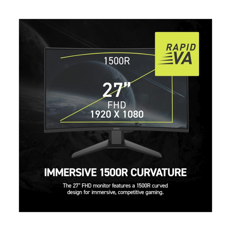 Monitor Gaming Msi 27 (Mag 274Cf X24) Curvo, Fhd, Va, Ai Vision, Hdmi/Dp, 0.5Ms, 240Hz 4 Monitor Gaming Msi 27 (Mag 274Cf X24) Curvo, Fhd, Va, Ai Vision, Hdmi/Dp, 0.5Ms, 240Hz - Imagen 4