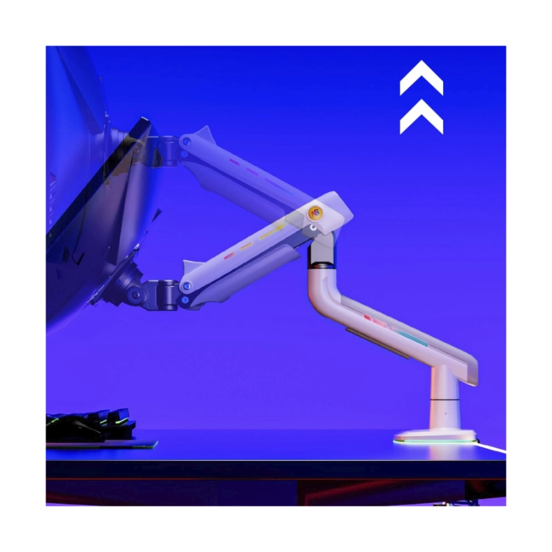 Brazo Soporte Para Monitor North Bayou F5-Xe (1113421107) Blanco, Rack Base, Para 32 A 60, De 2Kg Hasta 20Kg, Altura Ajustable, Luz Rgb 5 Brazo Soporte Para Monitor North Bayou F5-Xe (1113421107) Blanco, Rack Base, Para 32 A 60, De 2Kg Hasta 20Kg, Altura Ajustable, Luz Rgb - Imagen 5