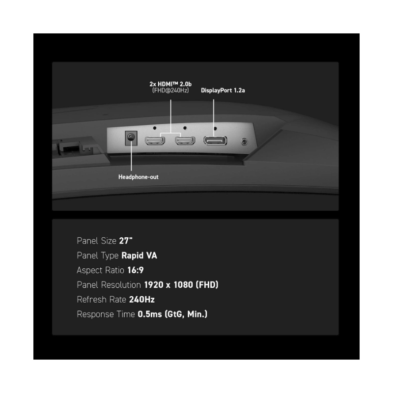 Monitor Gaming Msi 27 (Mag 274Cf X24) Curvo, Fhd, Va, Ai Vision, Hdmi/Dp, 0.5Ms, 240Hz 7 Monitor Gaming Msi 27 (Mag 274Cf X24) Curvo, Fhd, Va, Ai Vision, Hdmi/Dp, 0.5Ms, 240Hz - Imagen 7