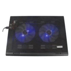 Cooler Para Laptop Cybercool (Ha-71) Negro, Para 9 Al 17, X2 Fan, 2 Ventiladores De 14 Cm, Led-Azul