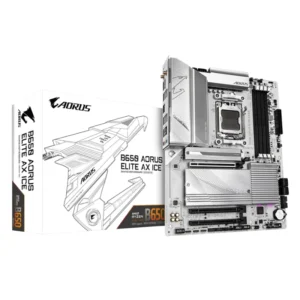 Placa Gigabyte (B650 Aorus Elite Ax Ice) Am5, Atx, Triple M.2, Pcie 5.0, Wi-Fi 6E, 2.5Gbe Lan, Ddr5