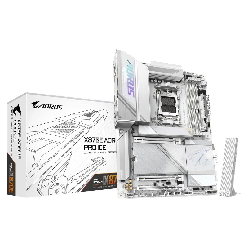 Placa Gigabyte (X870E Aorus Pro Ice) Am5, Atx, Pcie 5.0X3, Wifi 7, Lan De 2.5Gbe, Ddr5 1 Placa Gigabyte (X870E Aorus Pro Ice) Am5, Atx, Pcie 5.0X3, Wifi 7, Lan De 2.5Gbe, Ddr5