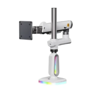 Brazo Soporte Para Monitor North Bayou E7 (1113421094) Gaming, Blanco, Rack Base, Para 32 A 60, De 2Kg Hasta 20Kg, Altura Ajustable, Luz Rgb
